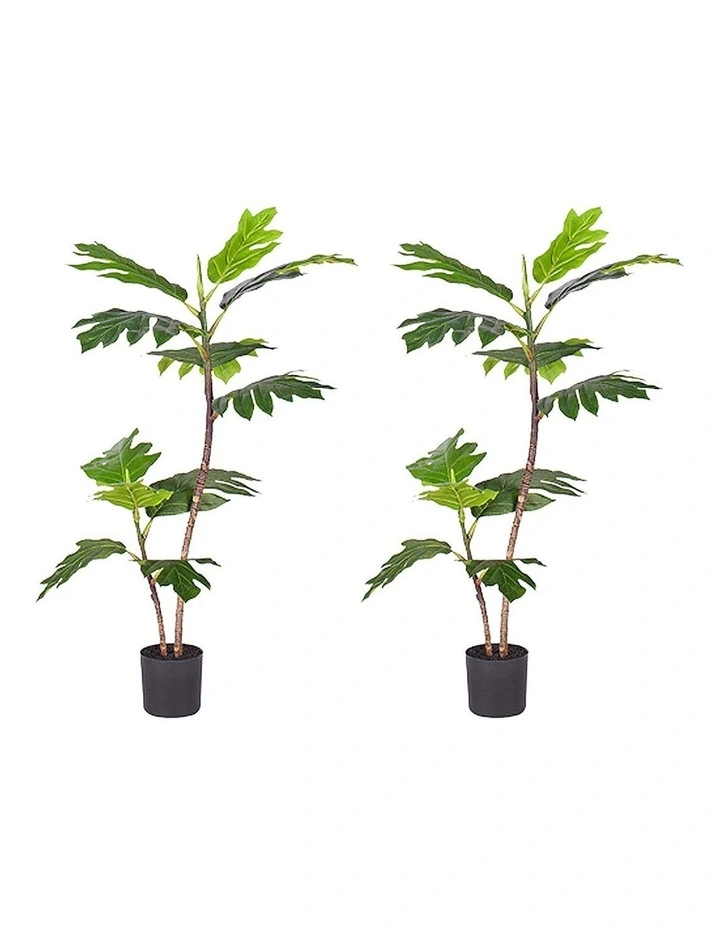 SOGA 2X 90cm Artificial Split Leaf Philodendron Tree Indoor Plant Decor image 1