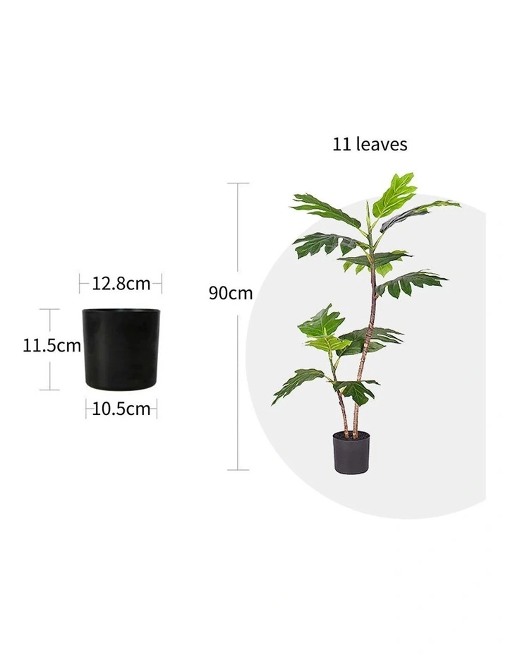 SOGA 2X 90cm Artificial Split Leaf Philodendron Tree Indoor Plant Decor image 2