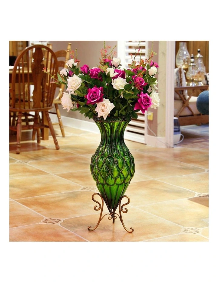 SOGA 12 Pack Dark Pink Artificial Silk Rose Stems image 7