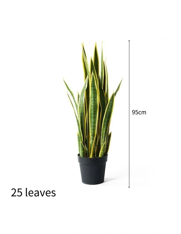 SOGA 2 Pack Yellow Edge Tiger Piran Artificial Plant 95cm image 2