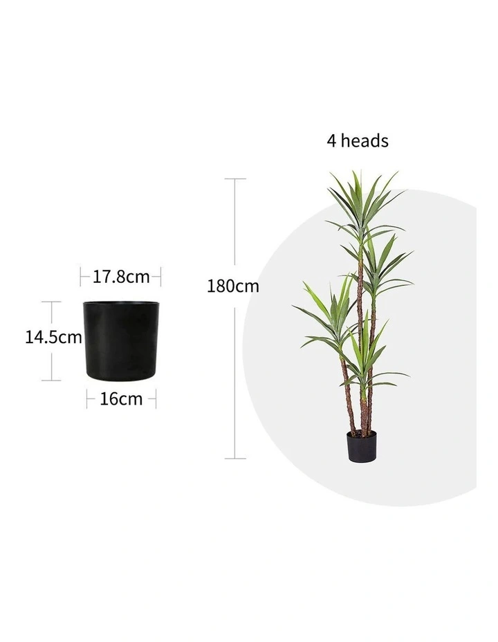 SOGA 2 Pack Dracaena Yucca Artificial Plant 180cm image 2