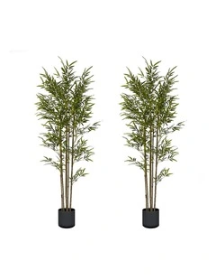 SOGA 2 Pack Lucky Bamboo Artificial Plant 180cm
