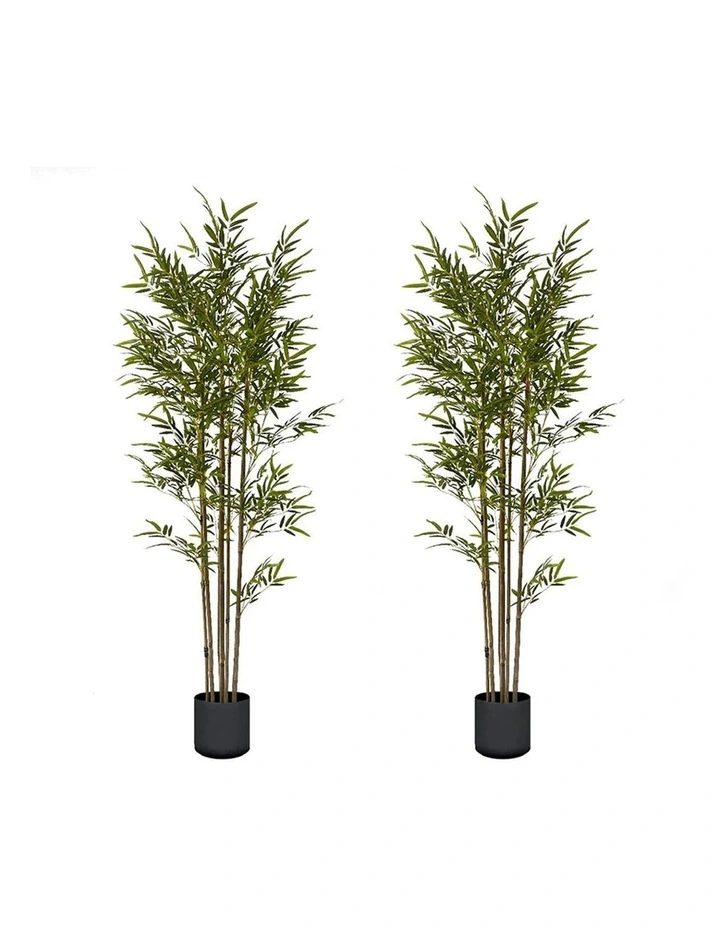SOGA 2 Pack Lucky Bamboo Artificial Plant 180cm image 1