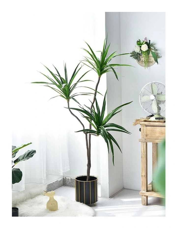 SOGA Dracaena Brazilian Iron Artificial Tree 3 Heads 180cm image 3