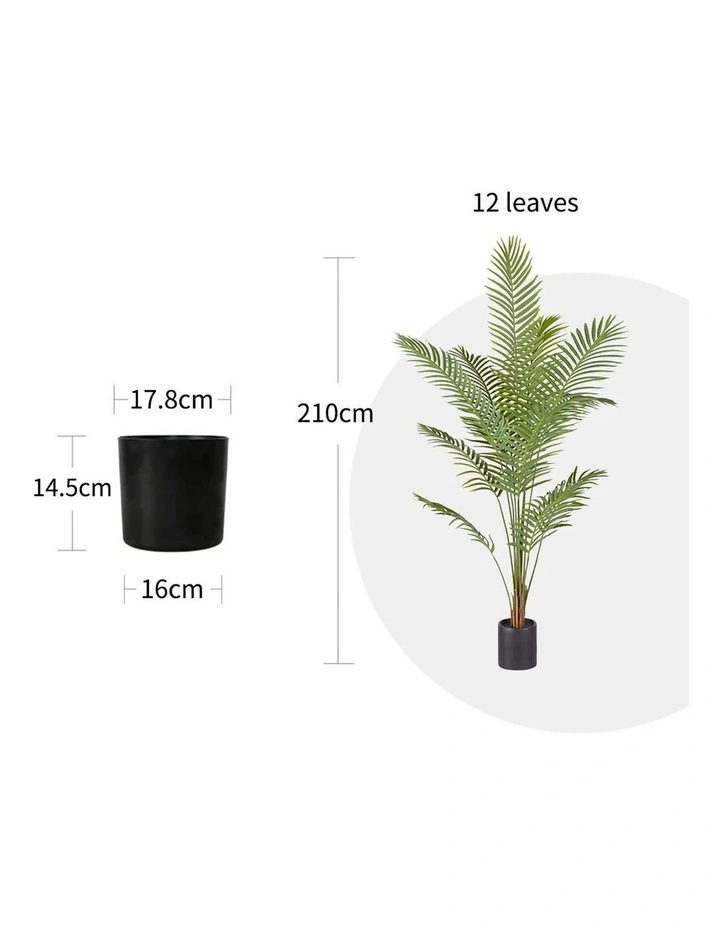 SOGA 2 Pack Areca Palm Artificial Plant 210cm image 2