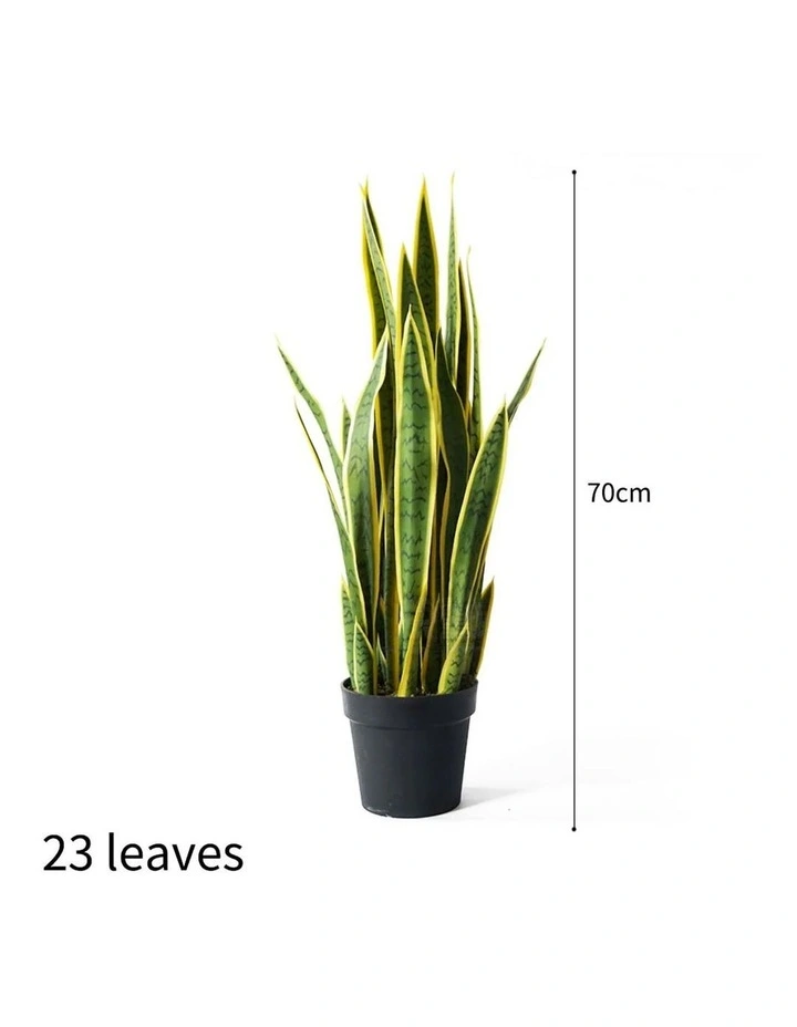 SOGA 2 Pack Yellow Edge Tiger Piran Artificial Plant With Pot 70cm image 2