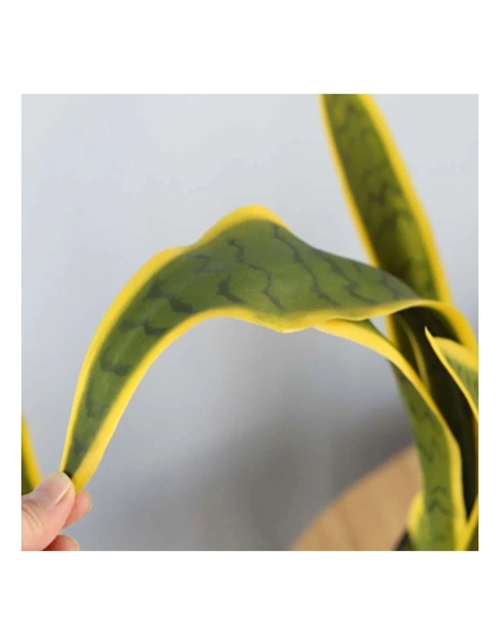 SOGA 2 Pack Yellow Edge Tiger Piran Artificial Plant With Pot 70cm image 3