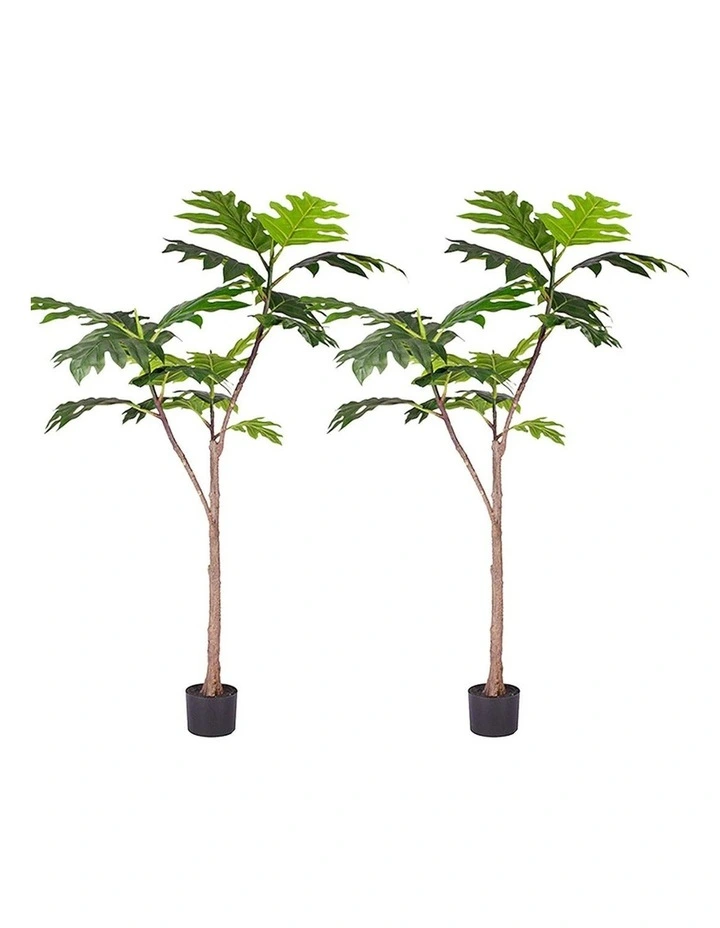 SOGA 2 Pack Split Leaf Philodendron Artificial Tree 150cm image 1