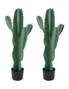 SOGA 2 Pack Cactus Artificial Plant 5 Heads 70cm