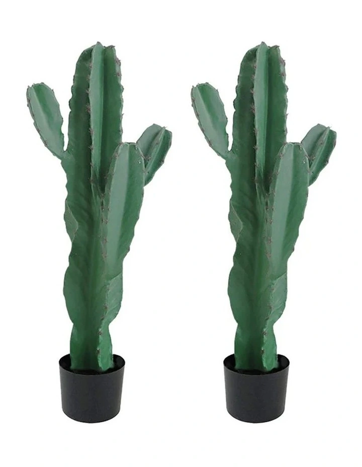 SOGA 2 Pack Cactus Artificial Plant 5 Heads 70cm image 1