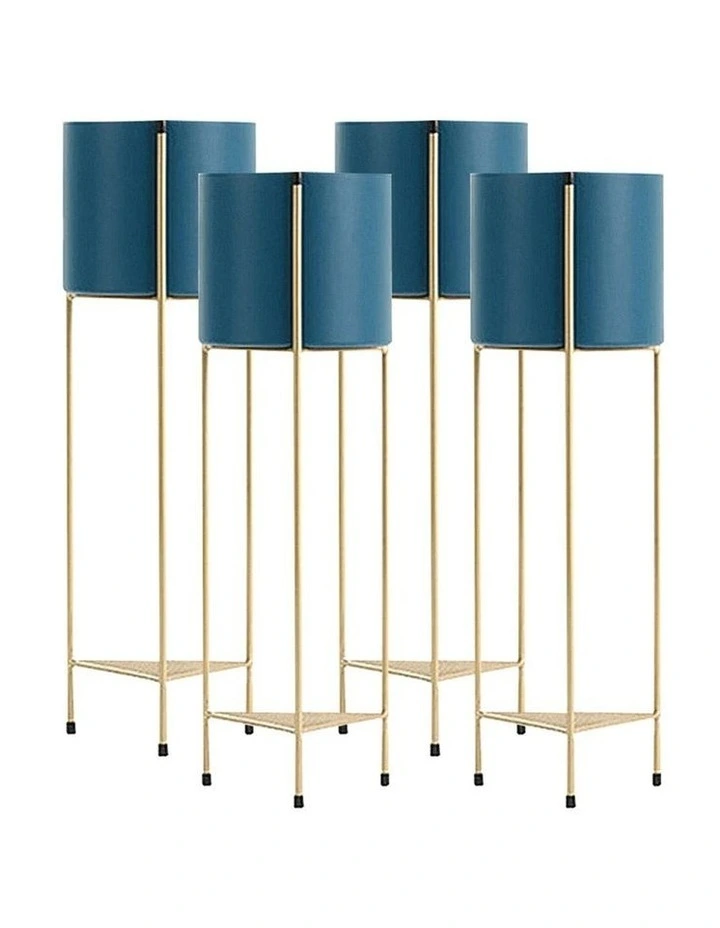 SOGA 4X 65cm Gold Metal Plant Stand 2 Tier Flower Pot Display Rack image 1