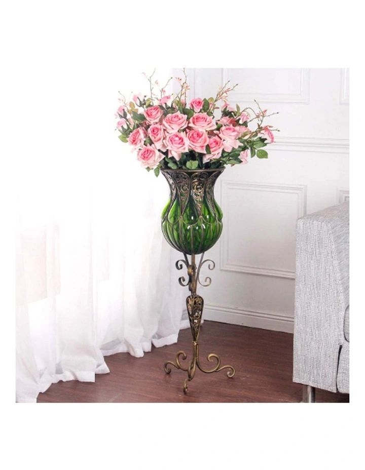 SOGA 12 Pack Pink Artificial Silk Rose Stems image 5