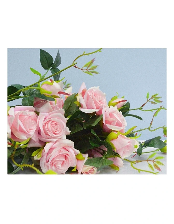 SOGA 12 Pack Pink Artificial Silk Rose Stems image 6