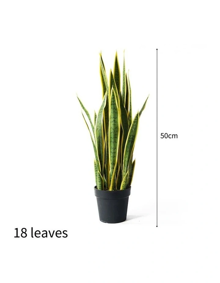 SOGA 2 Pack Yellow Edge Tiger Piran Artificial Plant 50cm image 2