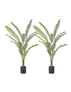 SOGA 2X 240cm Artificial Hares Foot Fern Tree Tropical Indoor Plant