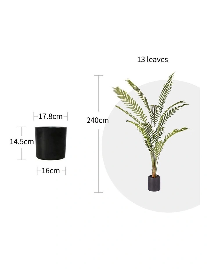 SOGA 2X 240cm Artificial Hares Foot Fern Tree Tropical Indoor Plant image 2