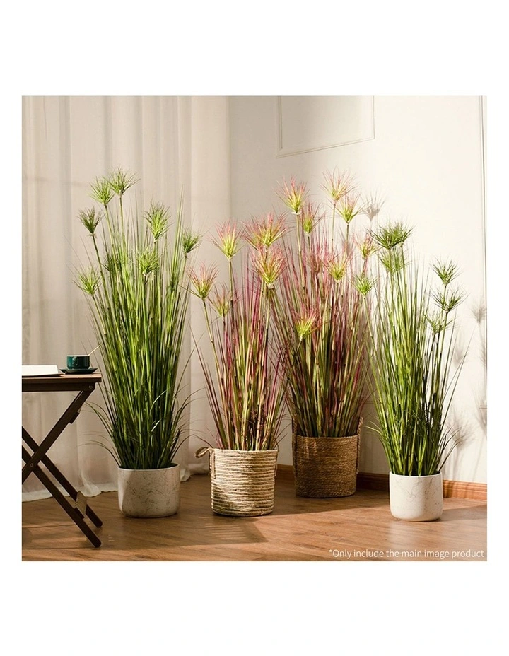 SOGA 2 Pack Purple Red Papyrus Artificial Plant 150cm image 2