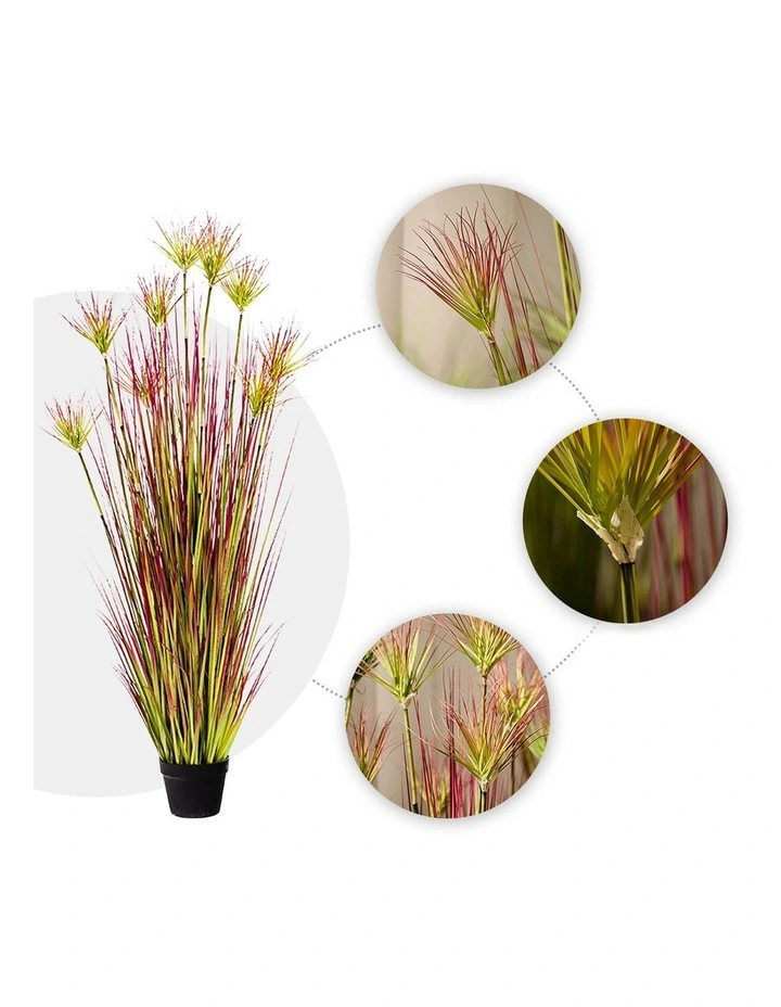 SOGA 2 Pack Purple Red Papyrus Artificial Plant 150cm image 4