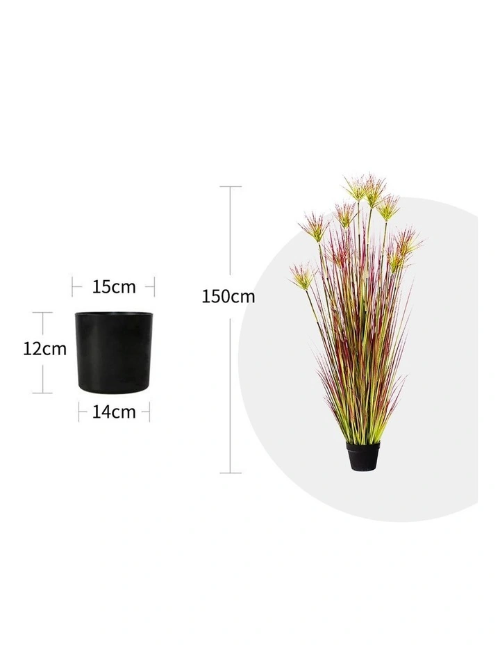 SOGA 2 Pack Purple Red Papyrus Artificial Plant 150cm image 5