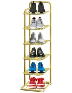 SOGA 6 Tier Gold Plated Metal Shoe Organizer Space Saving Portable Footwear