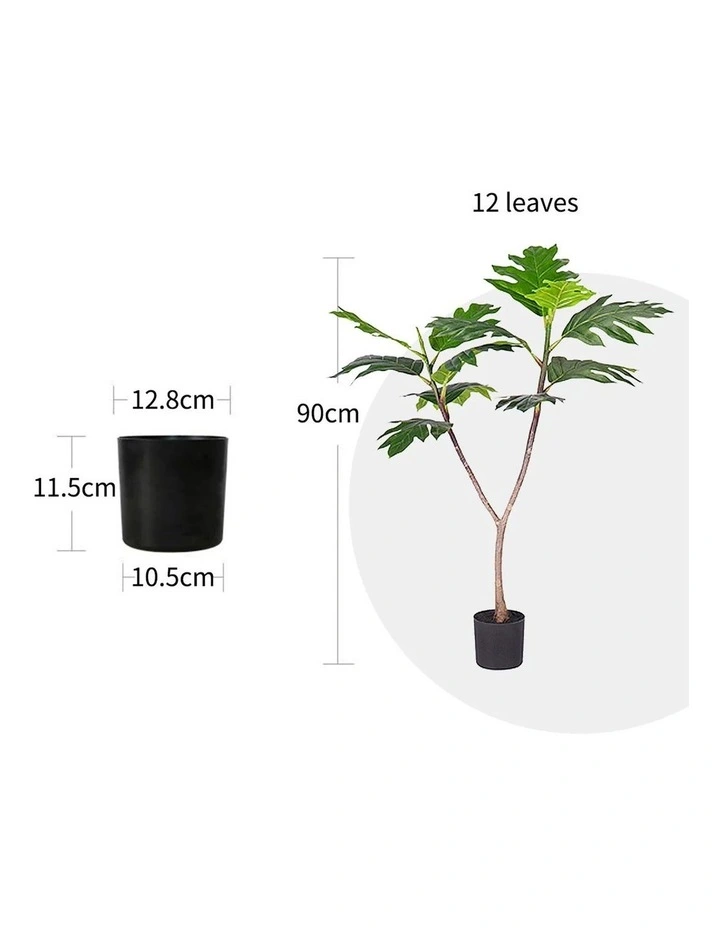 SOGA 2 Pack Split Leaf Philodendron Artificial Tree 90cm image 2
