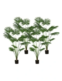 SOGA 4 Pack Fan Palm Artificial Plant 180cm