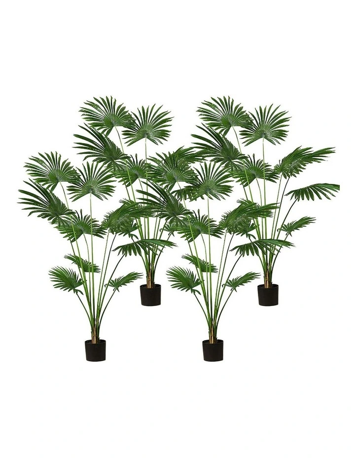 SOGA 4 Pack Fan Palm Artificial Plant 180cm image 1