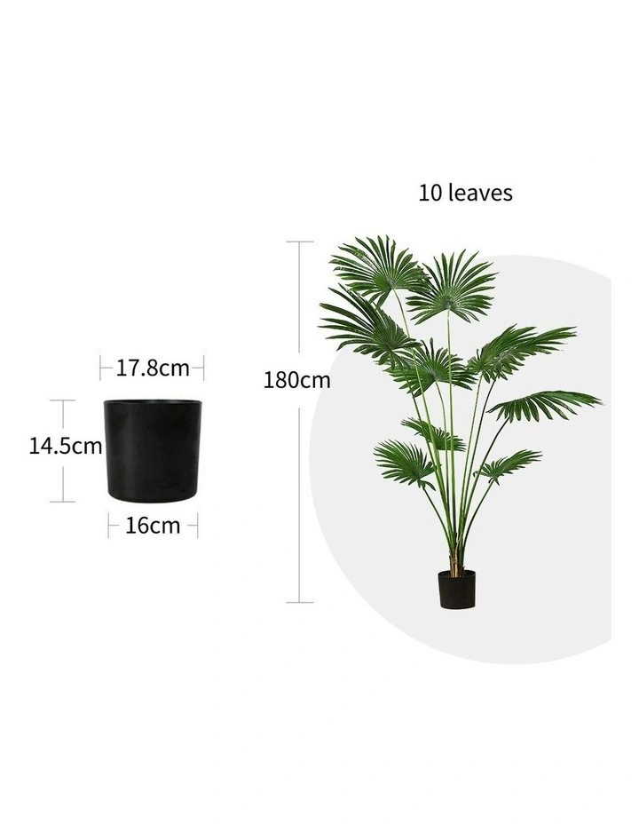SOGA 4 Pack Fan Palm Artificial Plant 180cm image 7