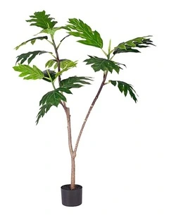 SOGA Split Leaf Philodendron Artificial Tree 120cm