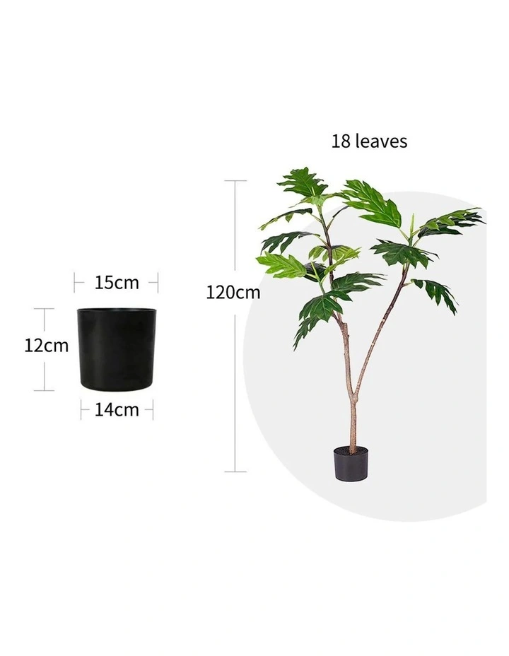 SOGA Split Leaf Philodendron Artificial Tree 120cm image 2