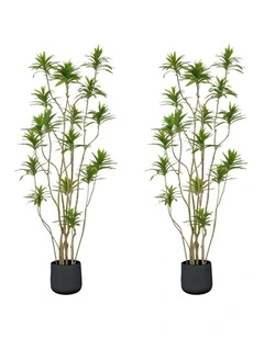 SOGA 2 Pack Artificial Lily Bamboo Tree 190cm