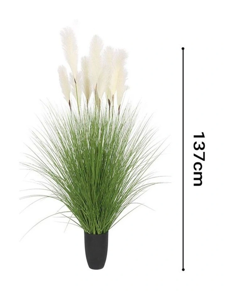 SOGA Green Pampas Bulrush Grass Artificial Plant 137cm image 2