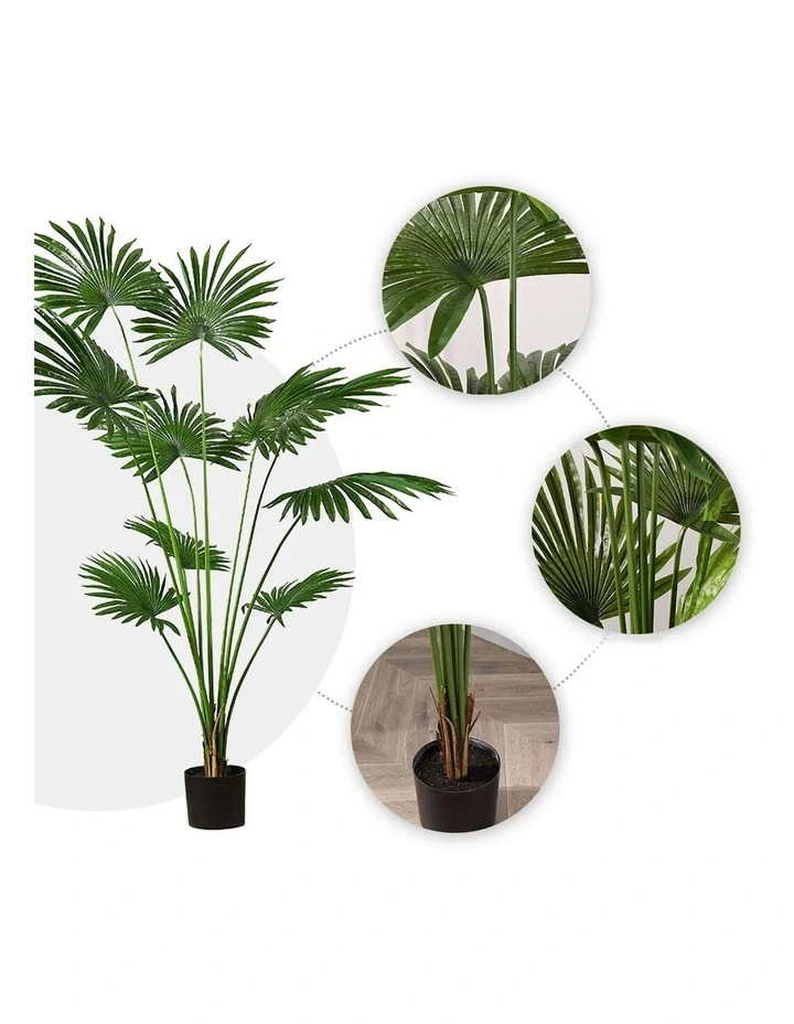 SOGA 2 Pack Fan Palm Artificial Plant 180cm image 4