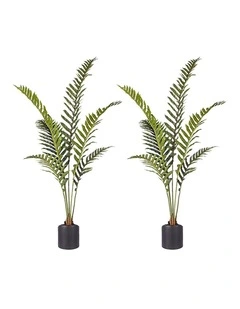 SOGA 2 Pack Hares Foot Fern Artificial Plant 150cm