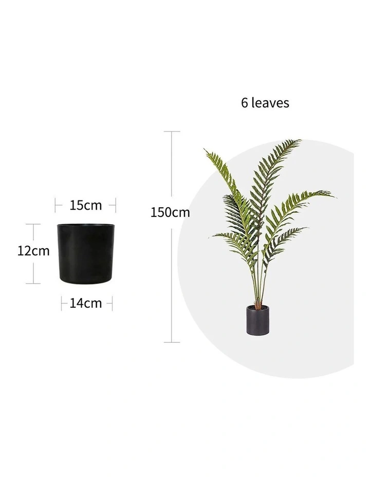 SOGA 2 Pack Hares Foot Fern Artificial Plant 150cm image 2