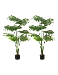 SOGA 2 Pack Fan Palm Artificial Plant 150cm