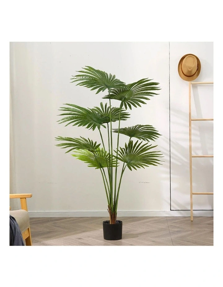 SOGA 2 Pack Fan Palm Artificial Plant 150cm image 3