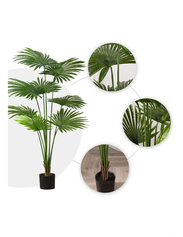 SOGA 2 Pack Fan Palm Artificial Plant 150cm image 4