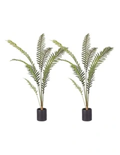 SOGA 2 Pack Hares Foot Fern Artificial Plant 210cm