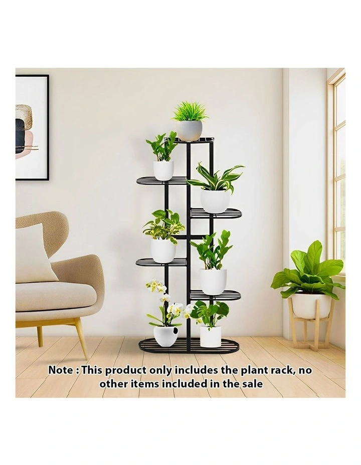 SOGA 2X 6 Tier 7 Pot Black Plant Rack image 2