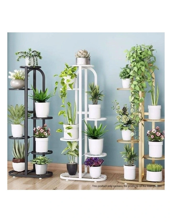 SOGA 2X 6 Tier 7 Pot Black Plant Rack image 5