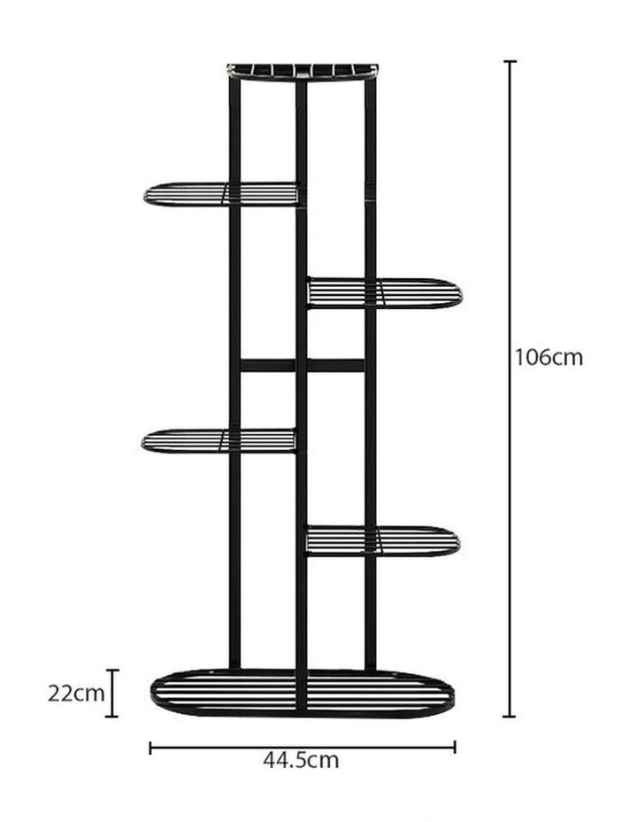 SOGA 2X 6 Tier 7 Pot Black Plant Rack image 6