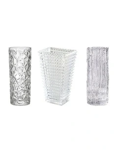 SOGA Handcrafted Clear Glass Vase Set for Elegant Home Dcor