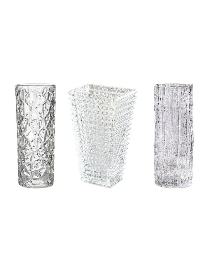 SOGA Handcrafted Clear Glass Vase Set for Elegant Home Dcor image 1