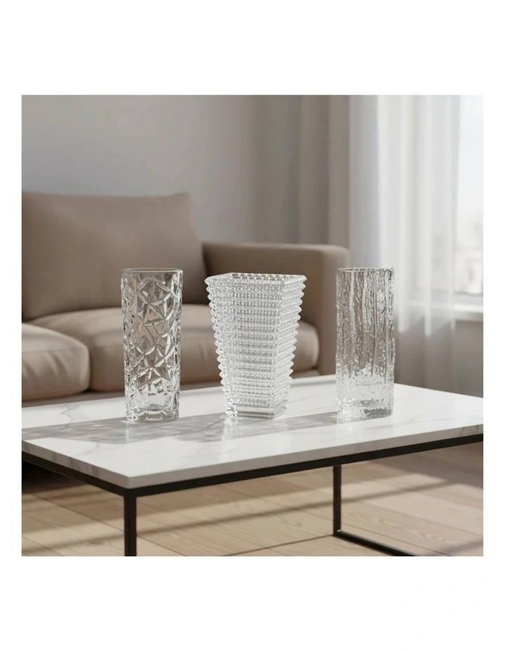 SOGA Handcrafted Clear Glass Vase Set for Elegant Home Dcor image 2