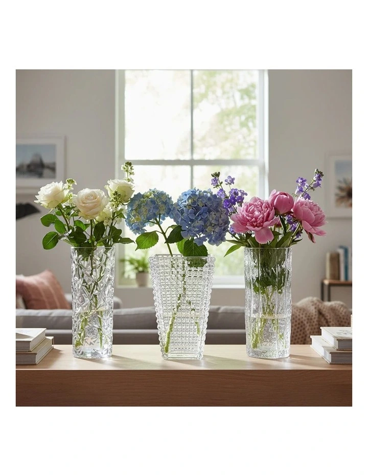 SOGA Handcrafted Clear Glass Vase Set for Elegant Home Dcor image 3