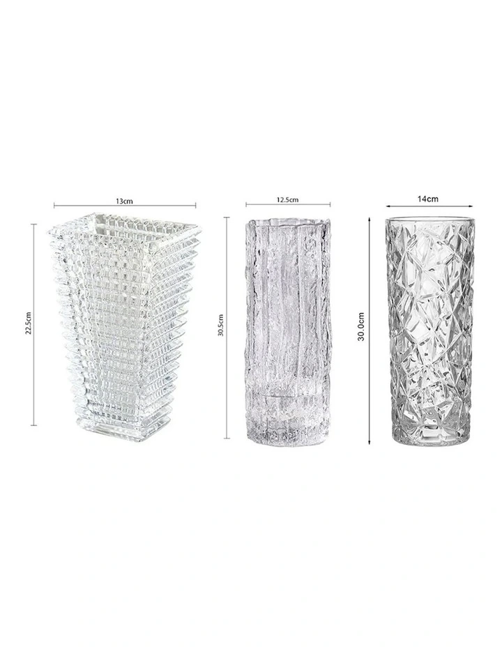 SOGA Handcrafted Clear Glass Vase Set for Elegant Home Dcor image 7