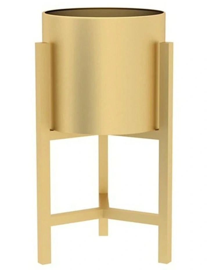 SOGA 45CM Gold Metal Plant Stand with Flower Pot Holder Corner Shelving Rack Indoor Display image 1