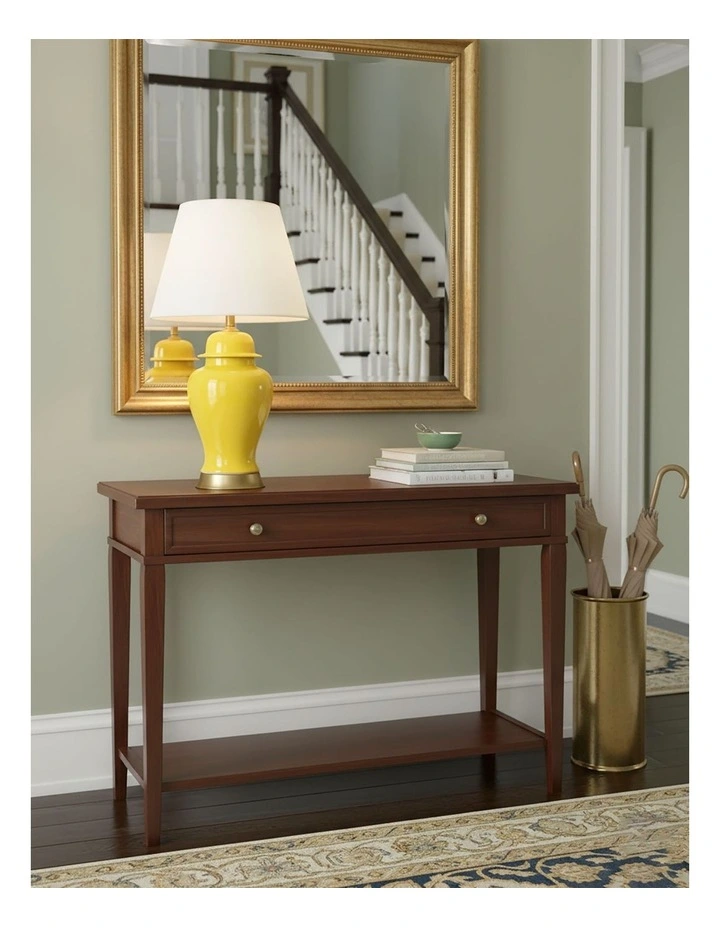 SOGA Yellow Oval Ceramic Table Lamp with Gold Base image 3