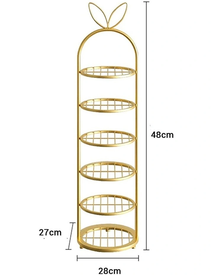 SOGA 2X 6 Tier Bunny Ear Gold Metal Shoe Rack image 6